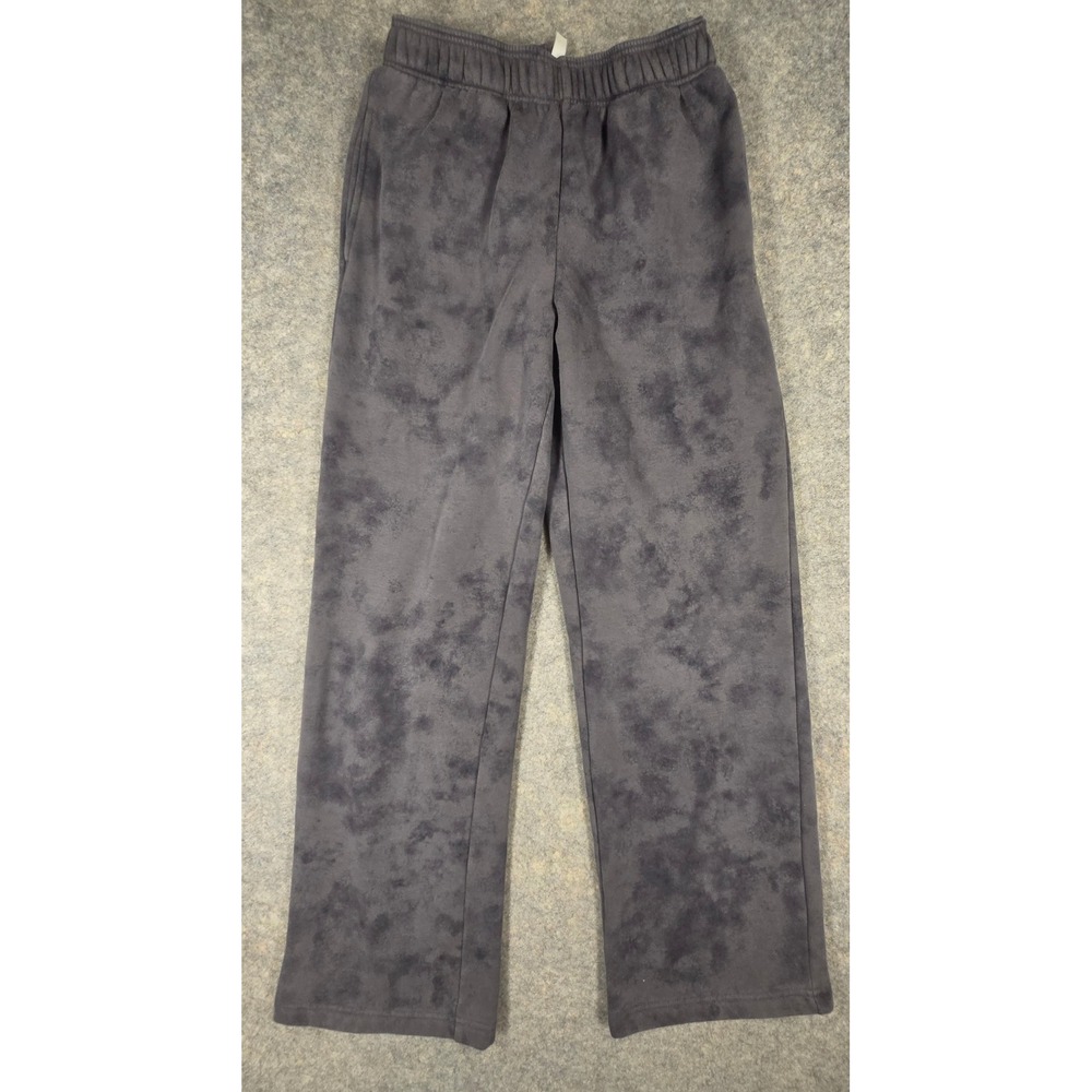 Fabletics Gray Acid Wash Fleece Sweatpants XS Wide Leg Relaxing Soft